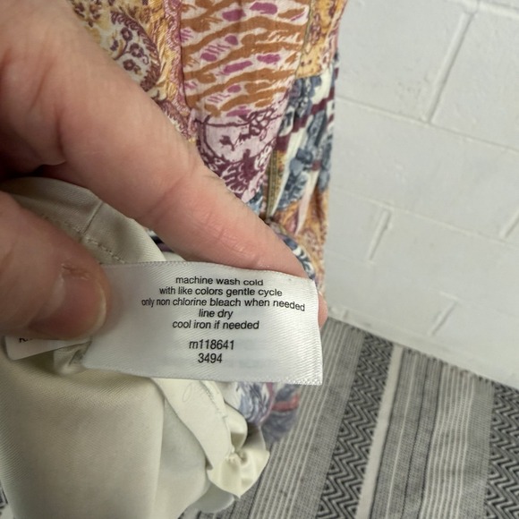 Lane Bryant Patchwork Midi Sundress Lined Pink Floral Boho Cottage Peasant SZ 18 - Picture 12 of 14